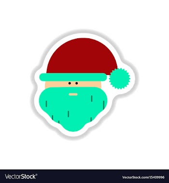 In paper sticker style santa vector image