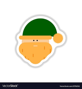In paper sticker style santa vector image