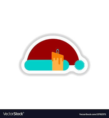 In paper sticker style santa vector image