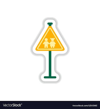 In paper sticker style School vector image