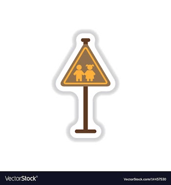 In paper sticker style school vector image