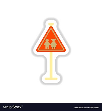 In paper sticker style school vector image