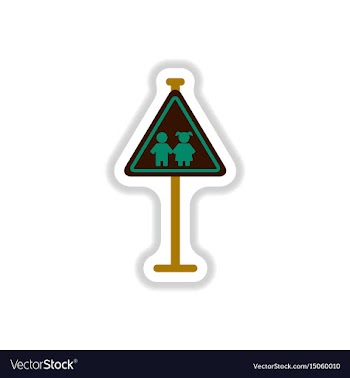 In paper sticker style school vector image