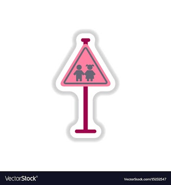 In paper sticker style school vector image