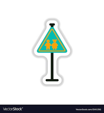 In paper sticker style school vector image
