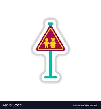 In paper sticker style school vector image