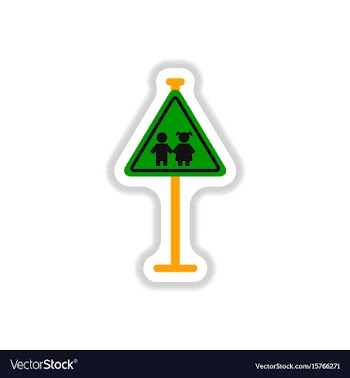 In paper sticker style school vector image