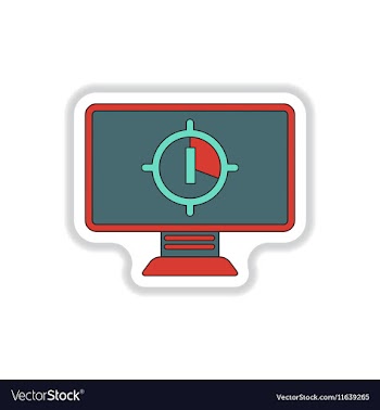In paper sticker style Screen vector image
