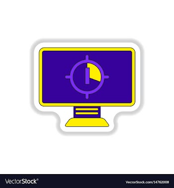 In paper sticker style screen vector image