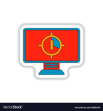 In paper sticker style screen vector image