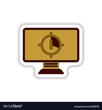 In paper sticker style screen vector image