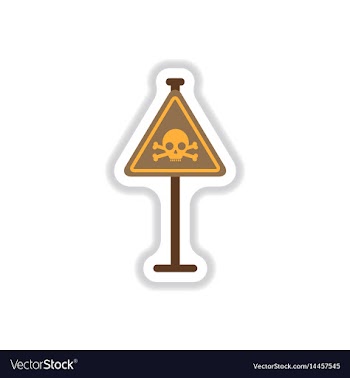 In paper sticker style skull vector image