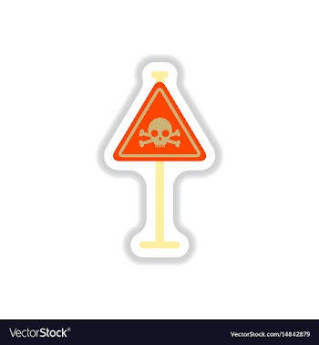 In paper sticker style skull vector image