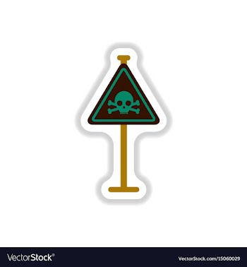 In paper sticker style skull vector image