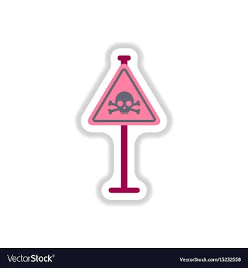 In paper sticker style skull vector image