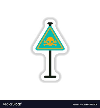 In paper sticker style skull vector image