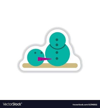 In paper sticker style Snowman vector image