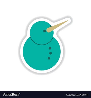 In paper sticker style Snowman vector image