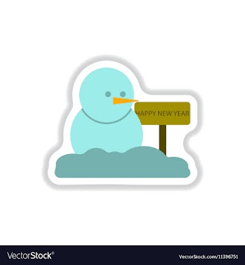 In paper sticker style Snowman vector image