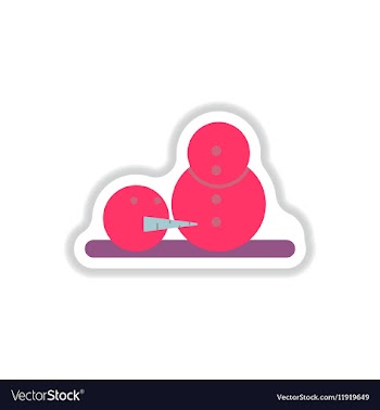 In paper sticker style Snowman vector image