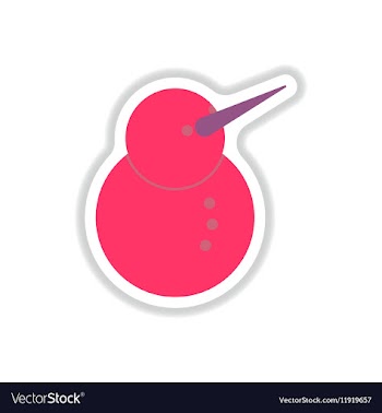 In paper sticker style Snowman vector image
