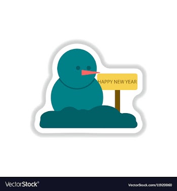 In paper sticker style Snowman vector image