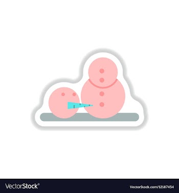 In paper sticker style Snowman vector image