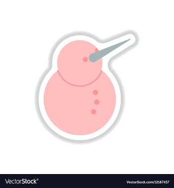 In paper sticker style Snowman vector image