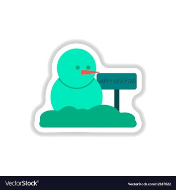 In paper sticker style Snowman vector image