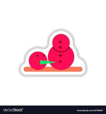 In paper sticker style snowman vector image