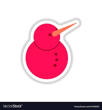 In paper sticker style snowman vector image
