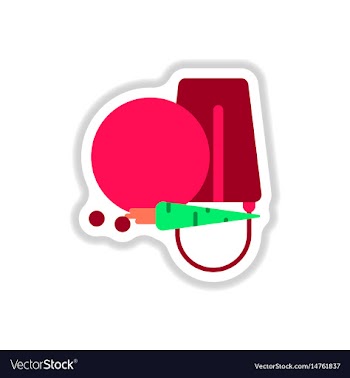 In paper sticker style snowman vector image