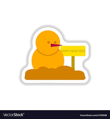 In paper sticker style snowman vector image