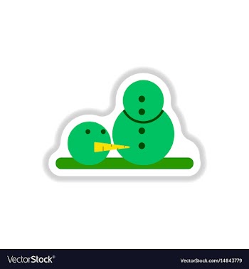 In paper sticker style snowman vector image