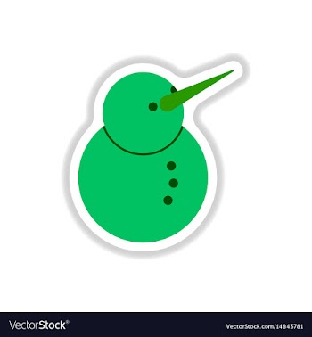 In paper sticker style snowman vector image