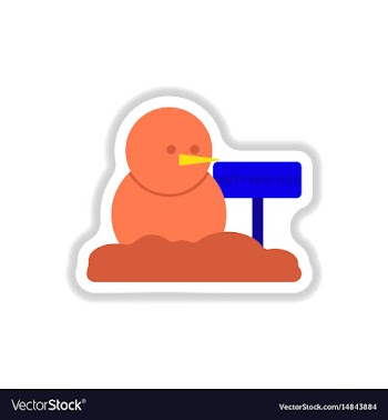 In paper sticker style snowman vector image