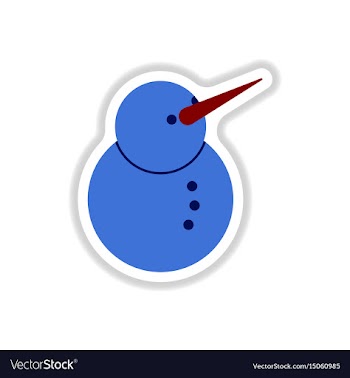 In paper sticker style snowman vector image