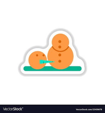 In paper sticker style snowman vector image