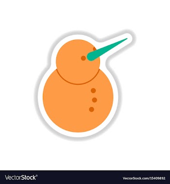 In paper sticker style snowman vector image