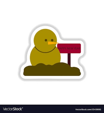 In paper sticker style snowman vector image