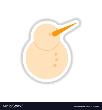 In paper sticker style snowman vector image