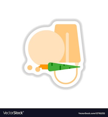 In paper sticker style snowman vector image