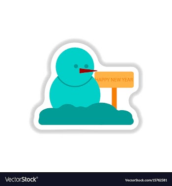 In paper sticker style snowman vector image