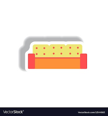 In paper sticker style sofa vector image