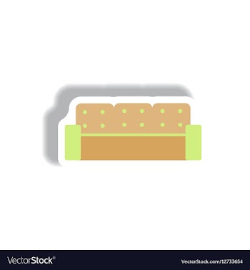 In paper sticker style sofa vector image