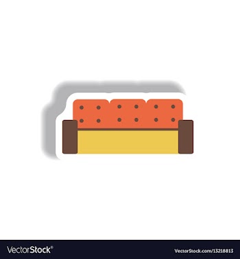 In paper sticker style sofa vector image