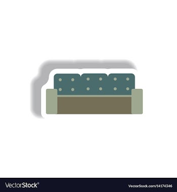 In paper sticker style sofa vector image