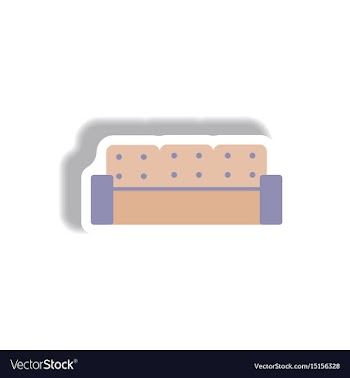 In paper sticker style sofa vector image