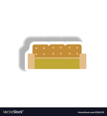 In paper sticker style sofa vector image