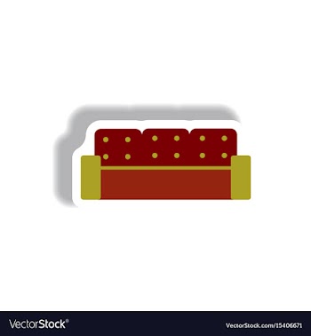 In paper sticker style sofa vector image